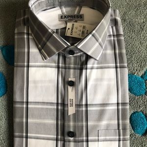 Express Men’s plaid front button up shirt